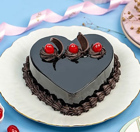Heart Shape 3 cherry Truffle cake