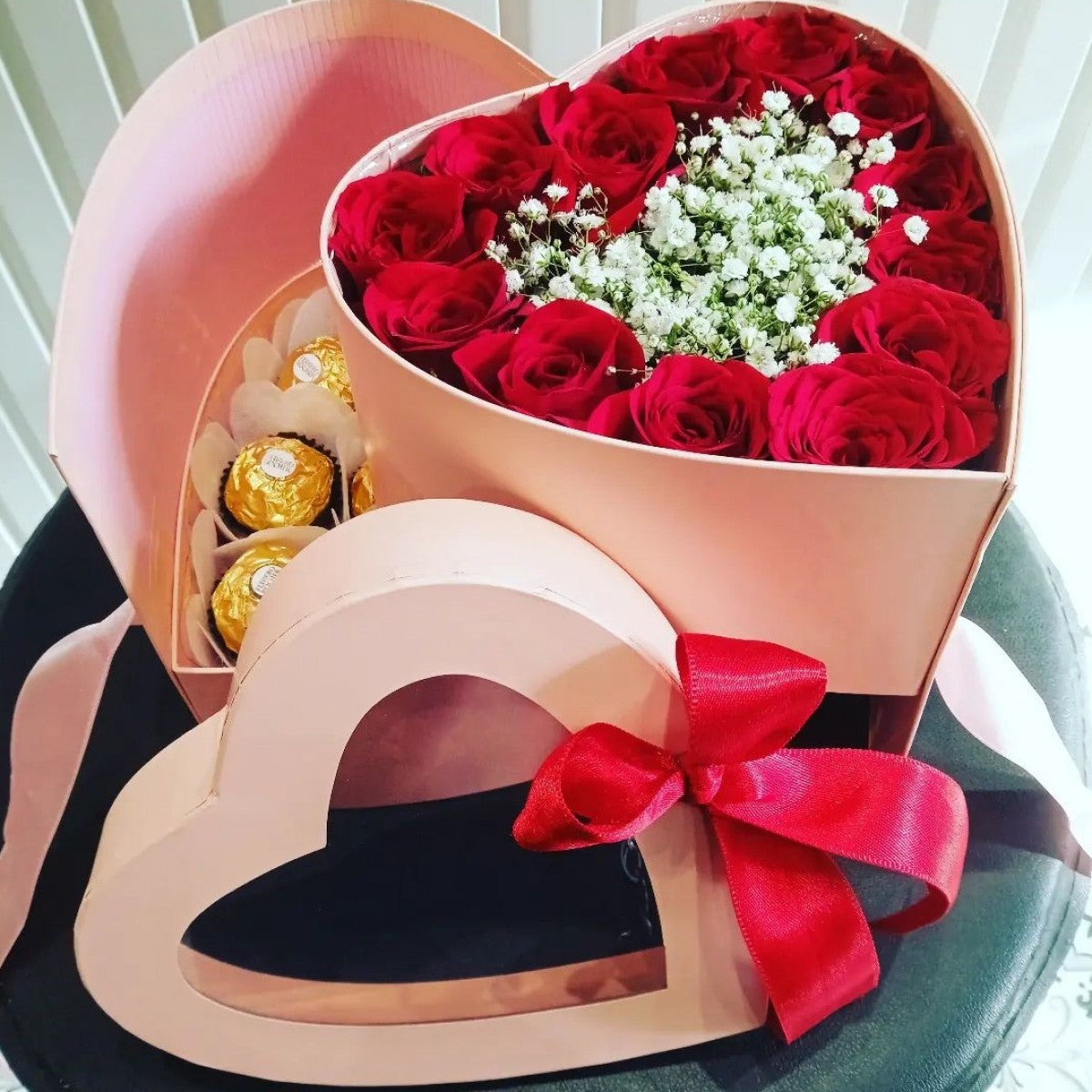 Cherished Heart Pink Bouquet Box